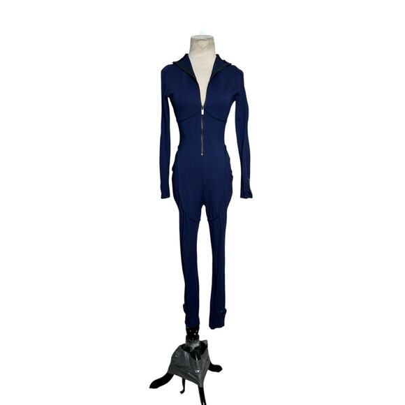 BBXBRAND blue skin piped long sleeves fitted catsuit size Small - Picture 15 of 15